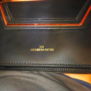 A Roberta Rossi Italia handbag, black with some red stitching and in excellent c